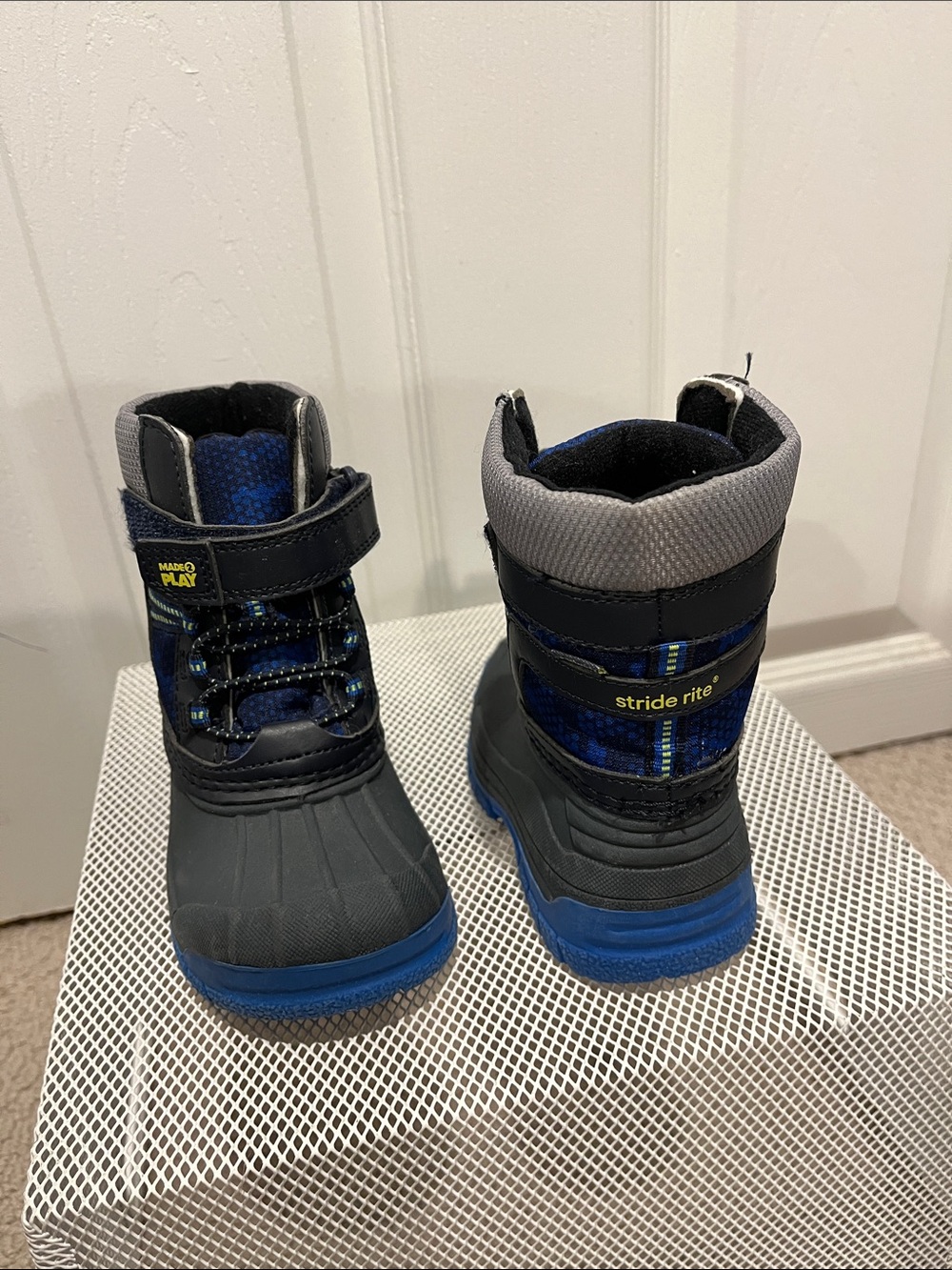 Stride Rite Boys' Blue and Gray Winter Snow Boots